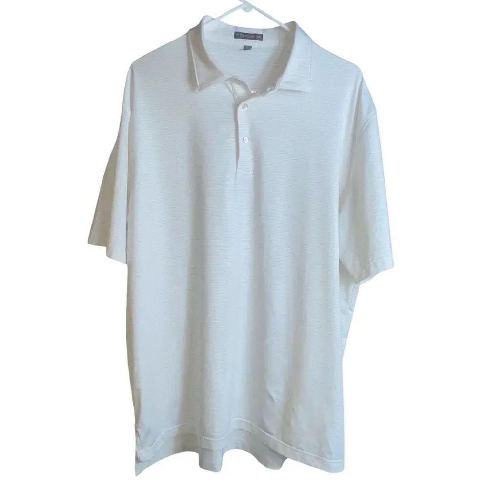 Peter Millar Summer Comfort Golf Polo Shirt XL Blue Orange Striped Performance